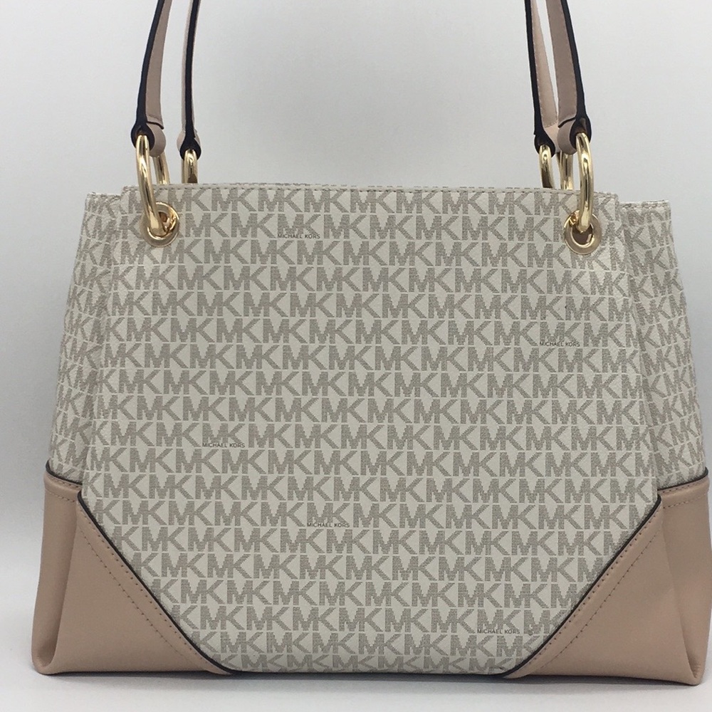 MICHAEL KORS NICOLE LG SHLDR TOTE VANILLA MLTI - Picture 3 of 8